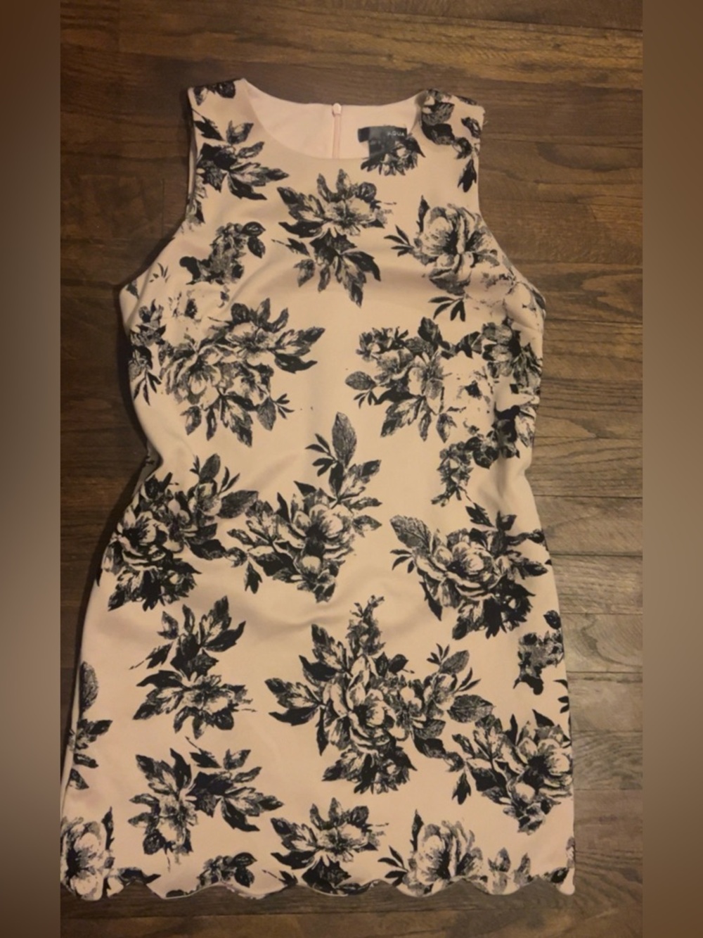 Aqua Blush and Black Floral Sheath Dress